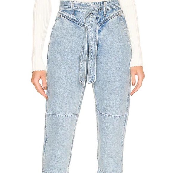 Rag & Bone Mia Yoke Straight Leg Jeans in Clean Lou - Picture 4 of 7
